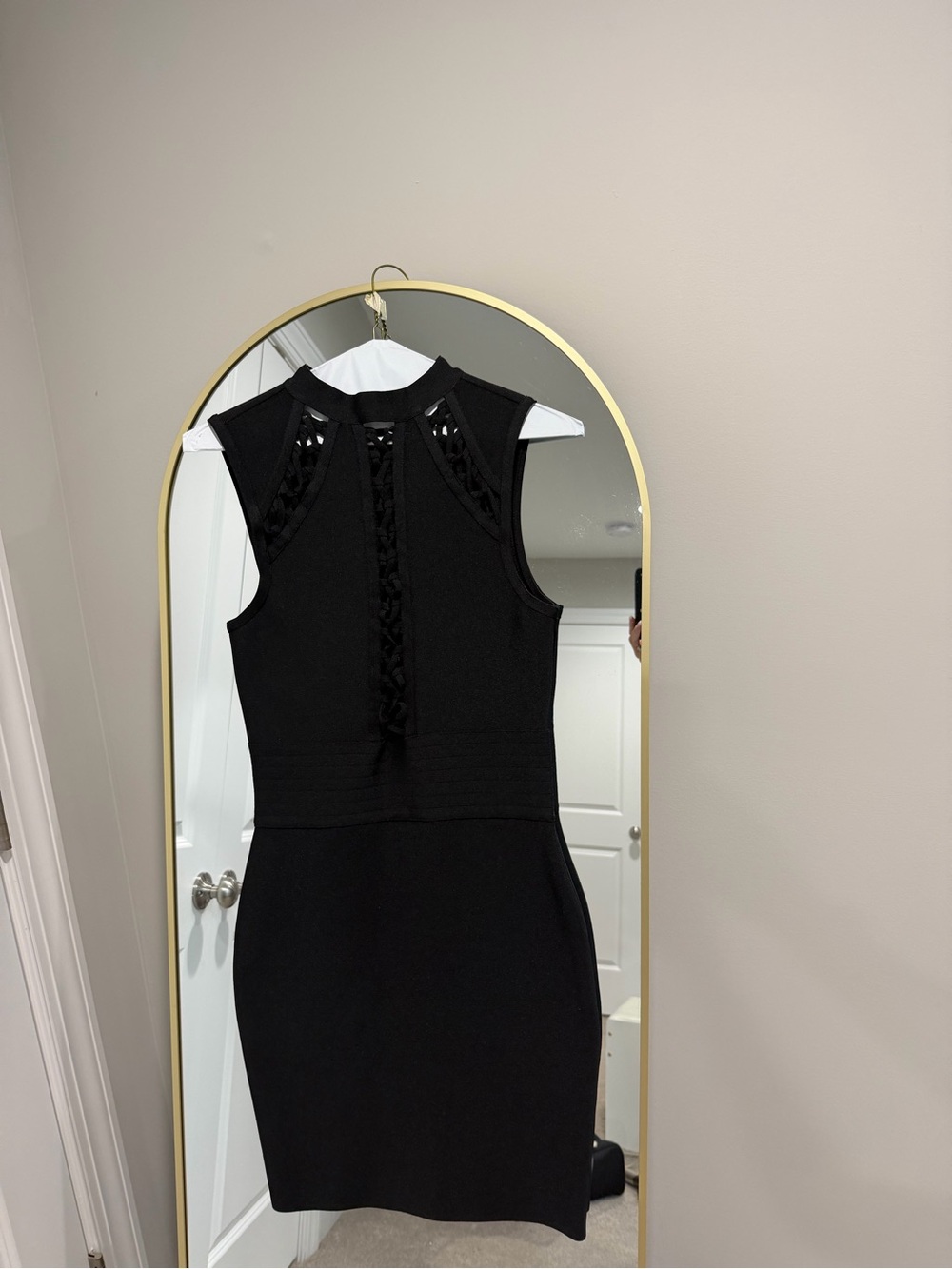 bebe Black Sleeveless Mini bandage Dress